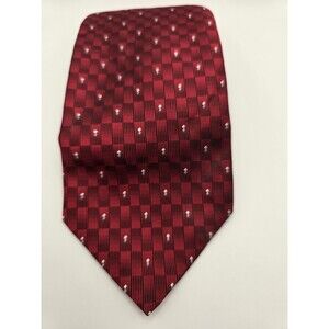 Murano Vintage Red Black White Dot Tie 100Silk 4in checkerboard check patternUSA